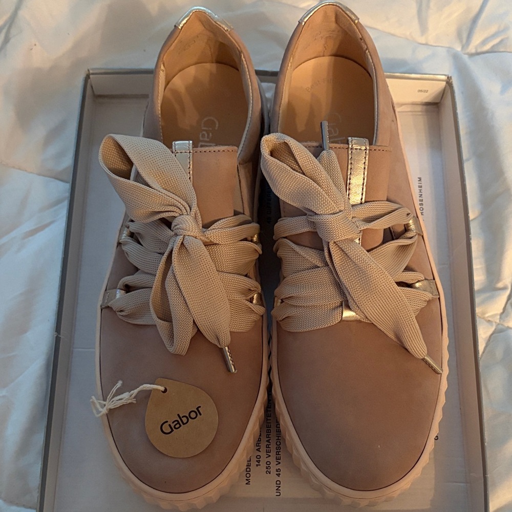 Gabor Women's Blush Pink Casual Lace-Up Sneakers